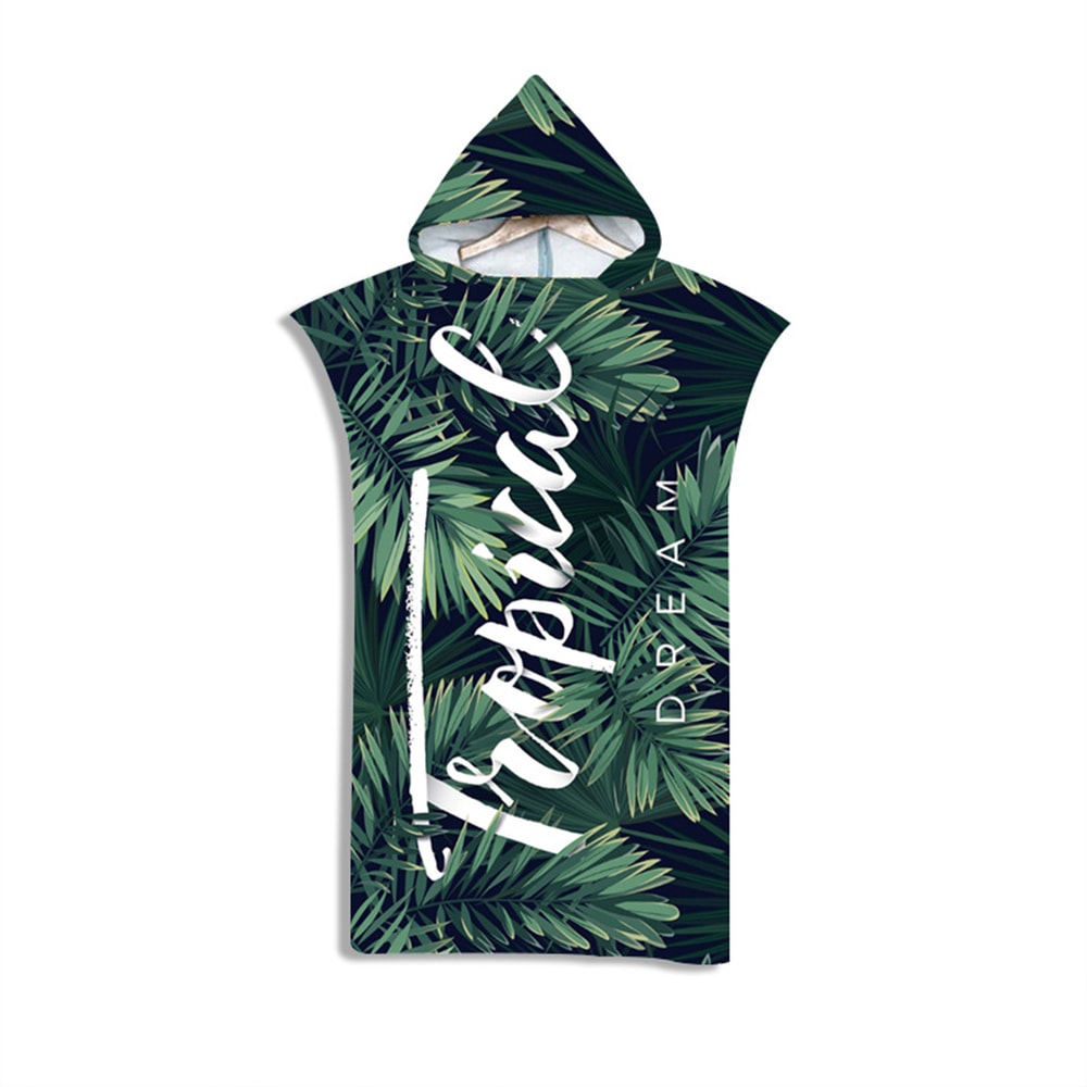 Quick Dry Hooded Towel Poncho Microfiber Beach Bathrobe for Adults