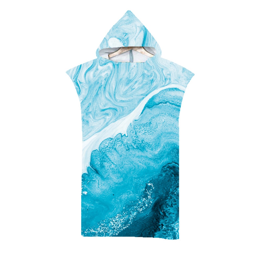 Quick Dry Hooded Towel Poncho Microfiber Beach Bathrobe for Adults
