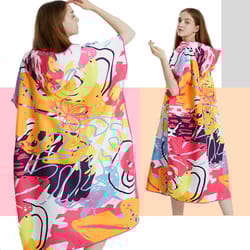 quick dry surf poncho towel hoodie microfiber beach changing robe for adults