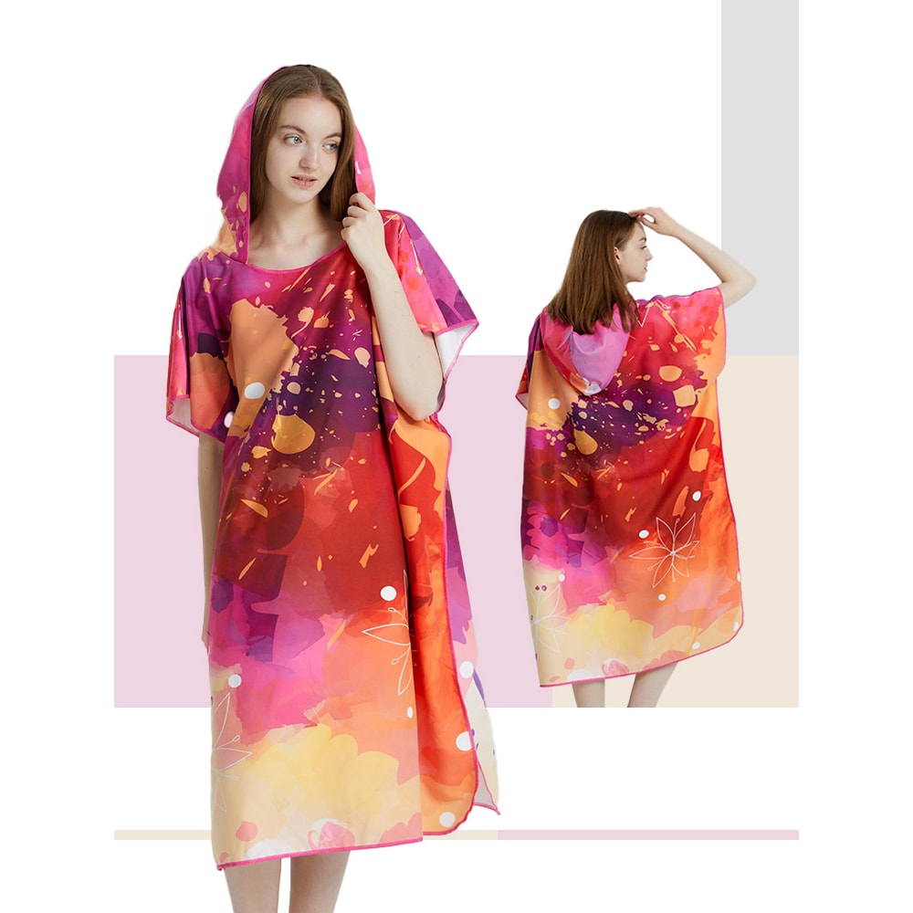 Quick Dry Microfiber Surf Poncho Towel Hoodie for Adults Beach Changing Robe
