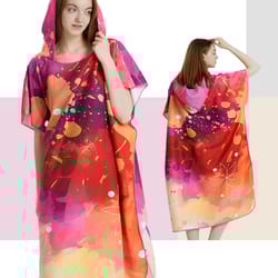quick dry microfiber surf poncho towel hoodie for adults beach changing robe