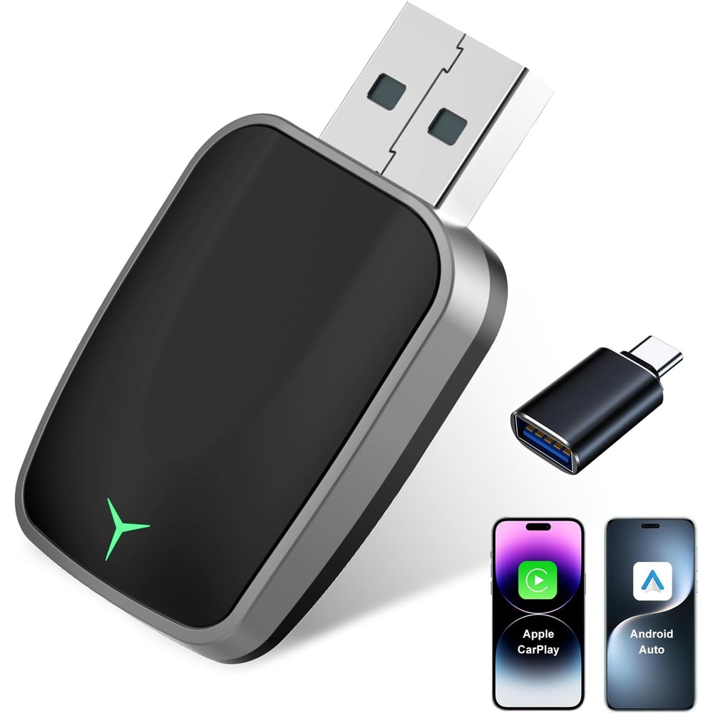 Wireless CarPlay Adapter USB C Dongle Convert Wired to Wireless CarPlay Adapter & Android Auto Instantly