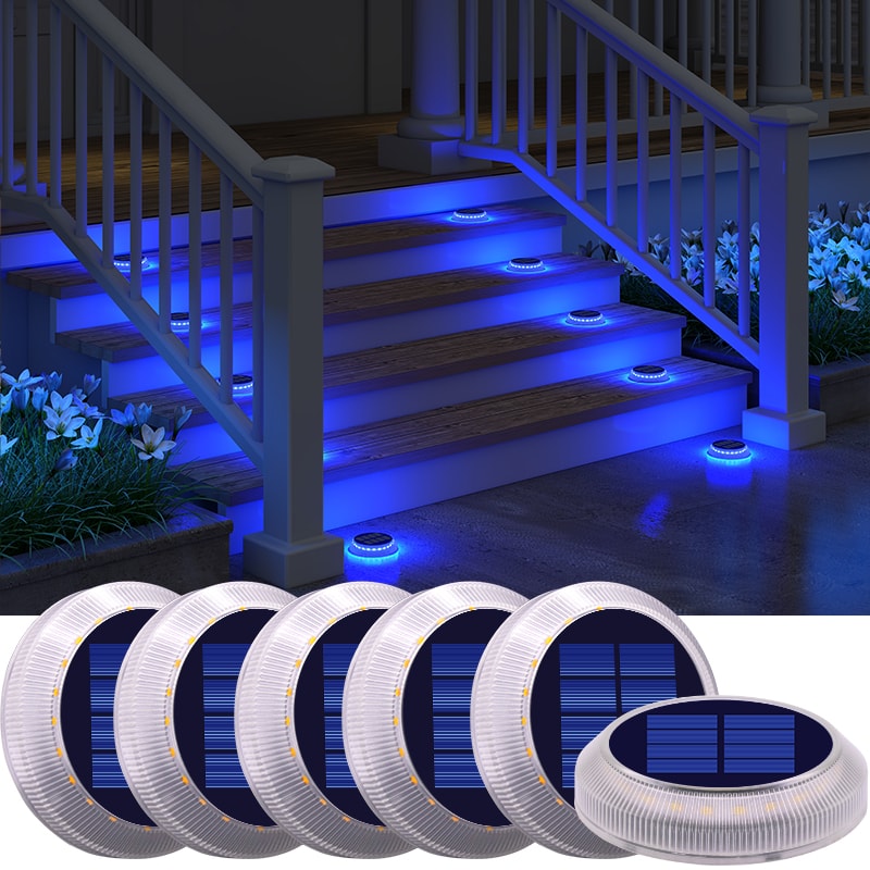Solar Driveway Lights Pack Waterproof LED Deck Pathway Lights For Outdoor Safety 7