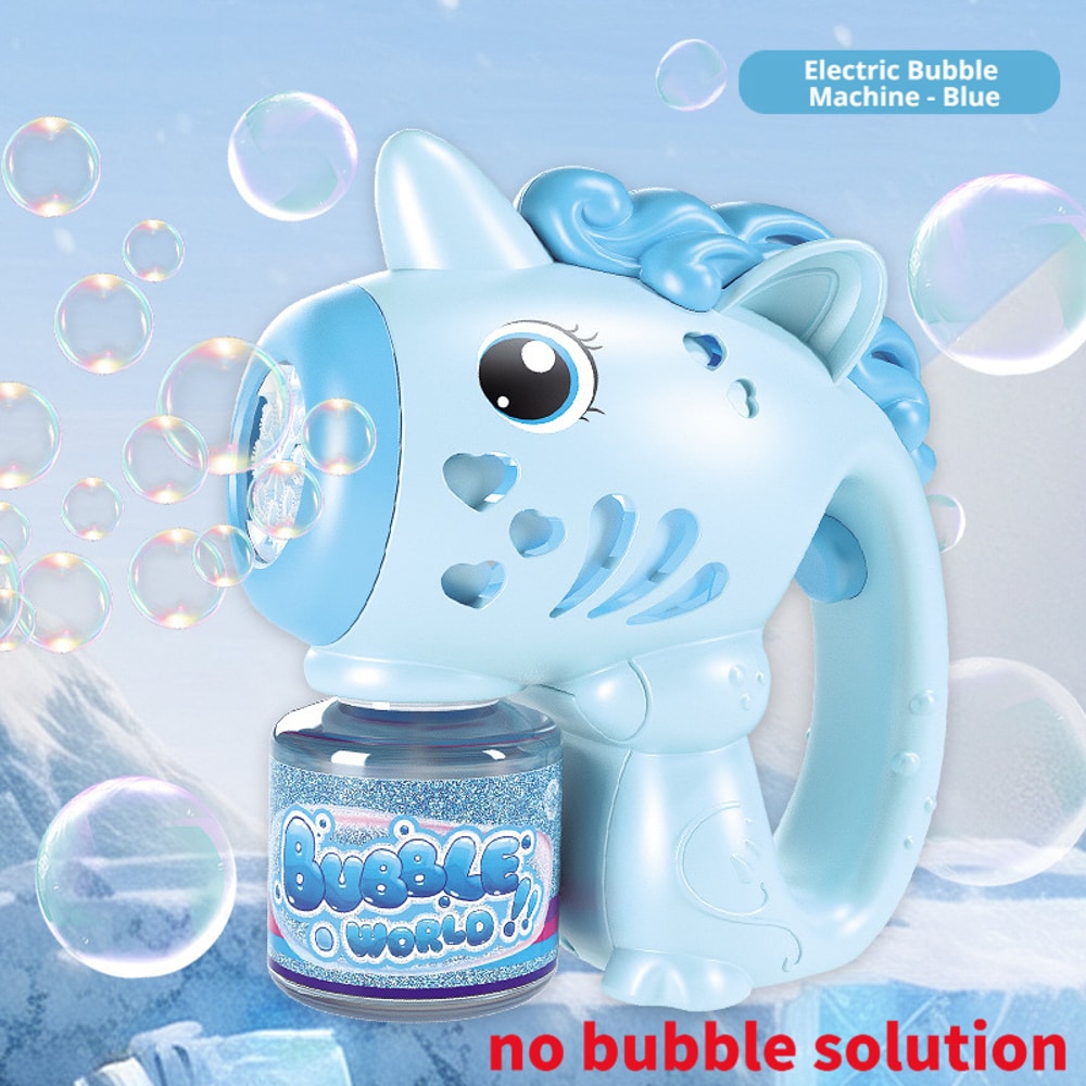 Unicorn Electric Bubble Gun Toy with Lights Automatic Bubble Machine for Kids Parties