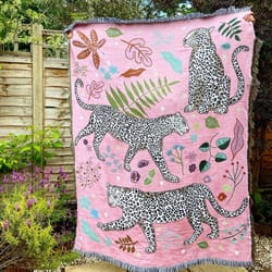 leopard jacquard knitted throw blanket for sofa and bed cozy sofa throw blanket