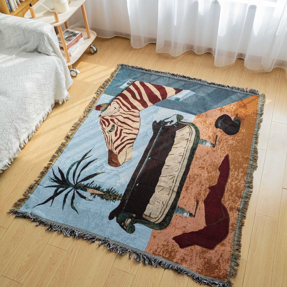 Leopard Jacquard Knitted Throw Blanket for Sofa and Bed Cozy sofa throw blanket