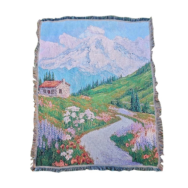 Leopard Jacquard Knitted Throw Blanket for Sofa and Bed Cozy sofa throw blanket