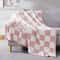 Pink Checkered Throw Blanket Soft Cozy Lightweight Couch Blanket for Bed Travel