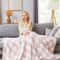 Pink Checkered Throw Blanket Soft Cozy Lightweight Couch Blanket for Bed Travel