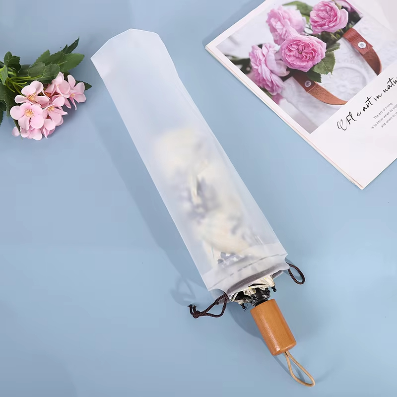 Transparent Waterproof Umbrella Storage Bags With Drawstring Portable Reusable Organizer Set 4