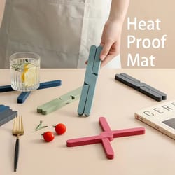 foldable heat resistant silicone pad non slip trivet pot holder for kitchen