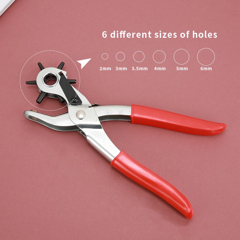 Heavy Duty Leather Hole Punch Tool Size Rotary Belt Hole Puncher for DIY & Repairs