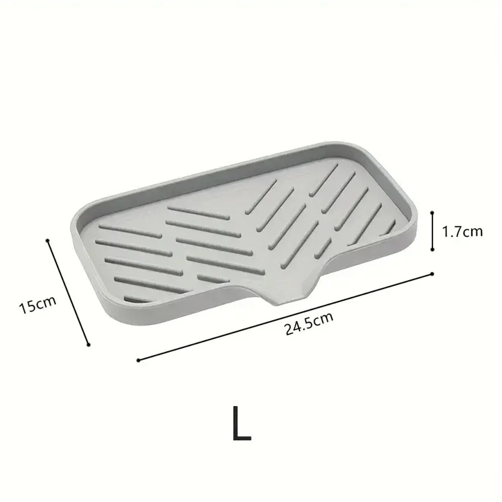 Silicone Soap Holder with Drain Tray Anti Slip Sink Organizer for Kitchen and Bathroom