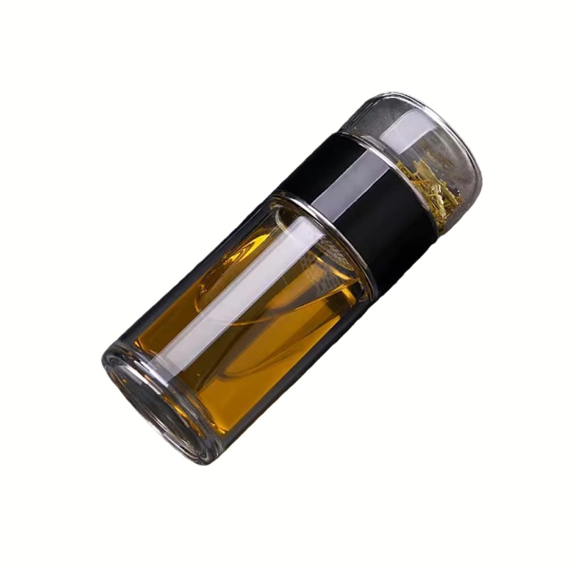 Double Wall Glass Tea Infuser Cup Portable Loose Leaf Tea Mug 7