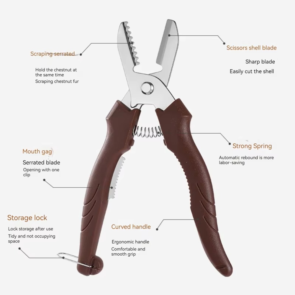 Stainless Steel Chestnut Cutter and Peeler Tool Safe Cross Cut Nut Shell Opener