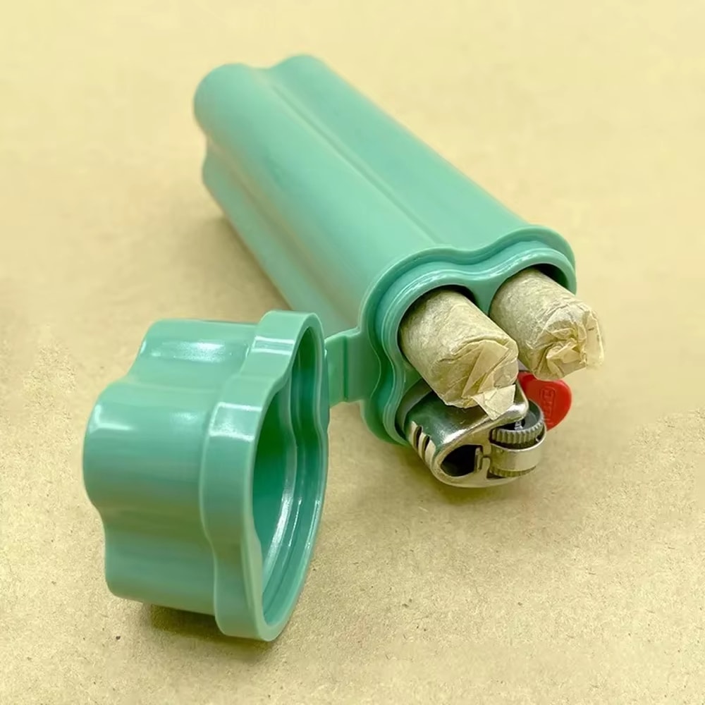 Portable Cigarette Case with Lighter Built in Slim Smoking Accessories Holder