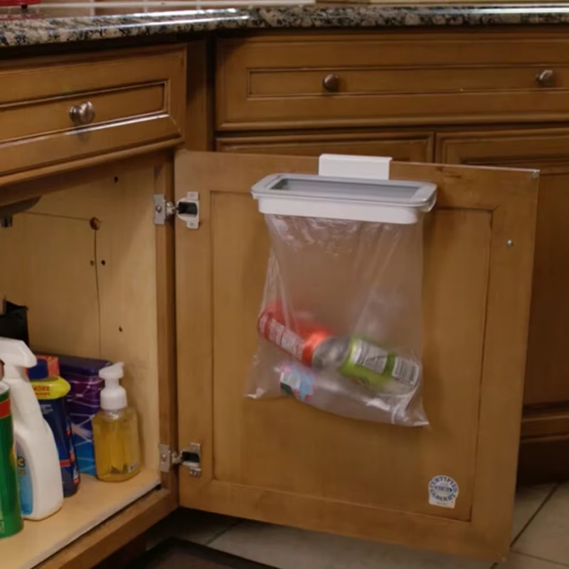 Multi Functional Kitchen Sink Trash Bag Holder & Organizer Rack
