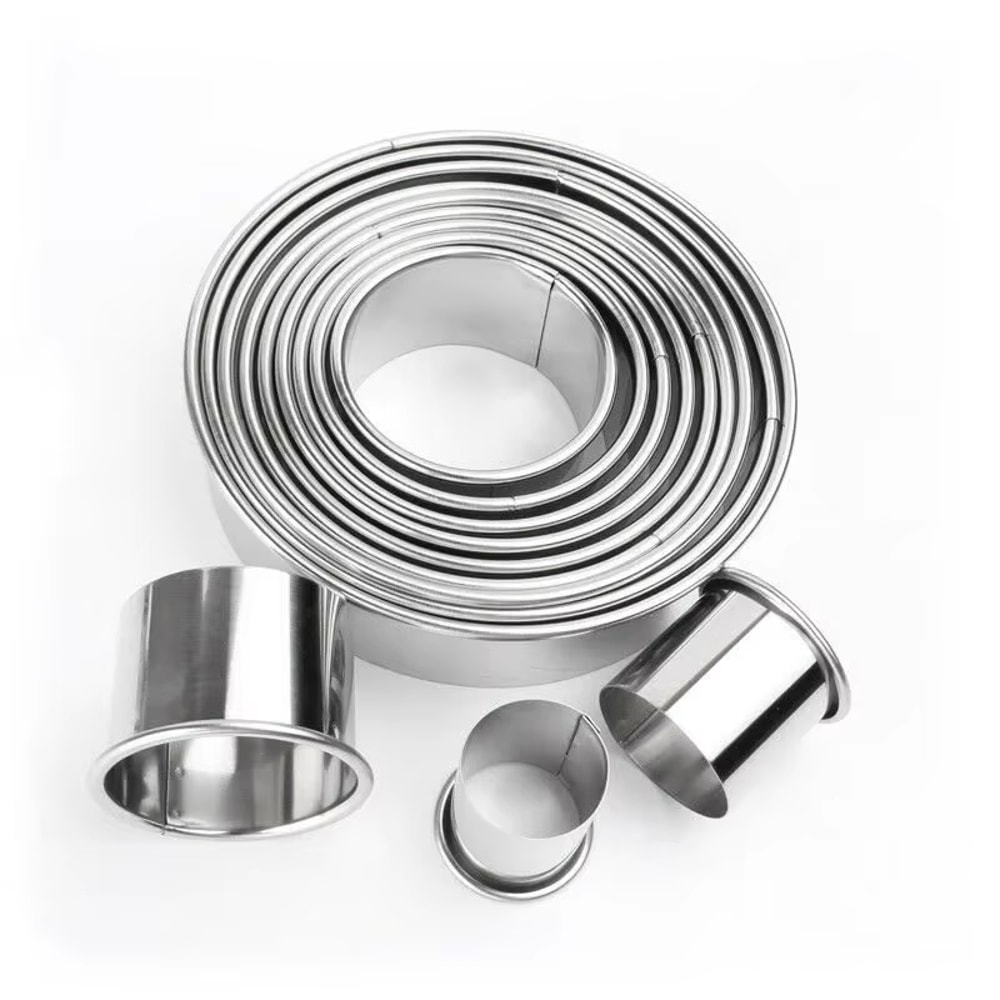 Piece Stainless Steel Round Cookie Cutters Set for Baking, Pastry & Dough Rings