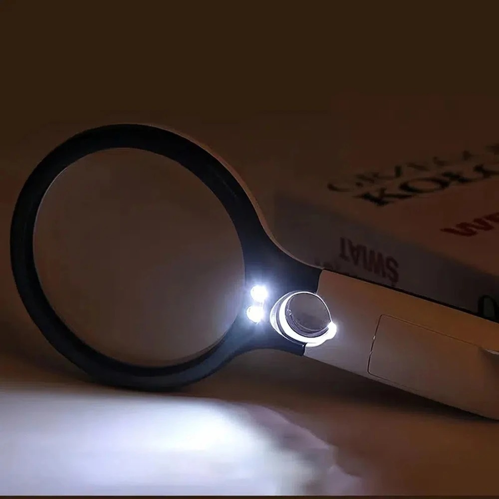 LED Handheld Magnifying Glass for Reading & Jewelry Inspection
