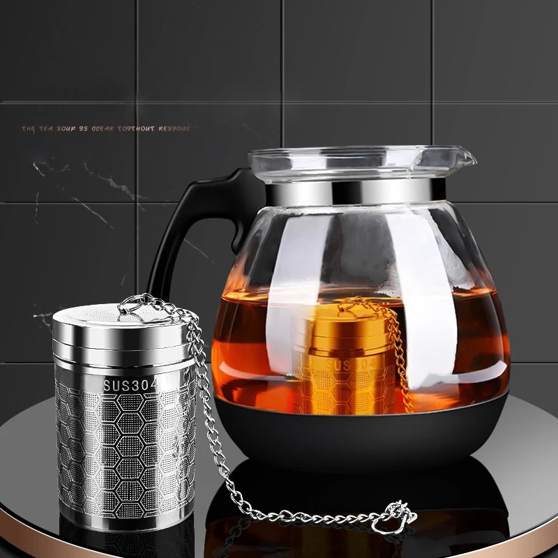 Stainless Steel Loose Tea Infuser Ball With Fine Mesh Strainer And Chain Hook 1