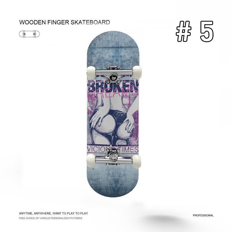 Mini Fingerboard Skate Toy Set for Kids Stress Relief Desk Tricks