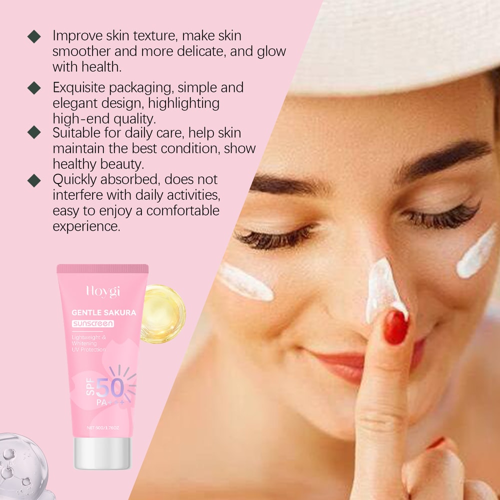 Cherry Blossom Glow Sunscreen SPF Oil Control Waterproof Sun Cream 5