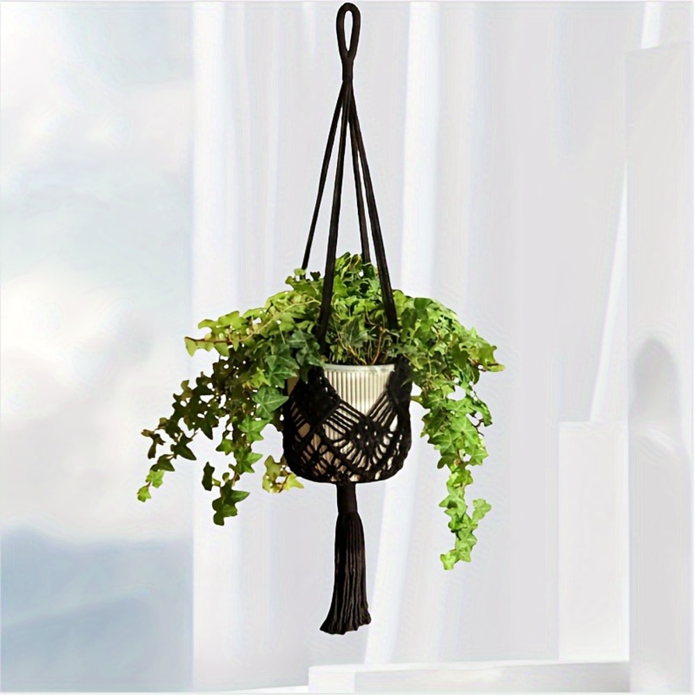 Boho Macrame Plant Hanger Indoor Outdoor Cotton Rope Hanging Basket Decor