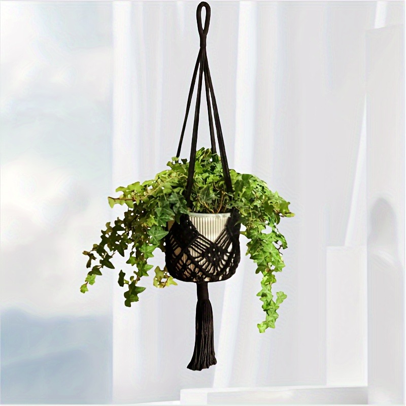 Boho Macrame Plant Hanger Indoor Outdoor Cotton Rope Hanging Basket Decor
