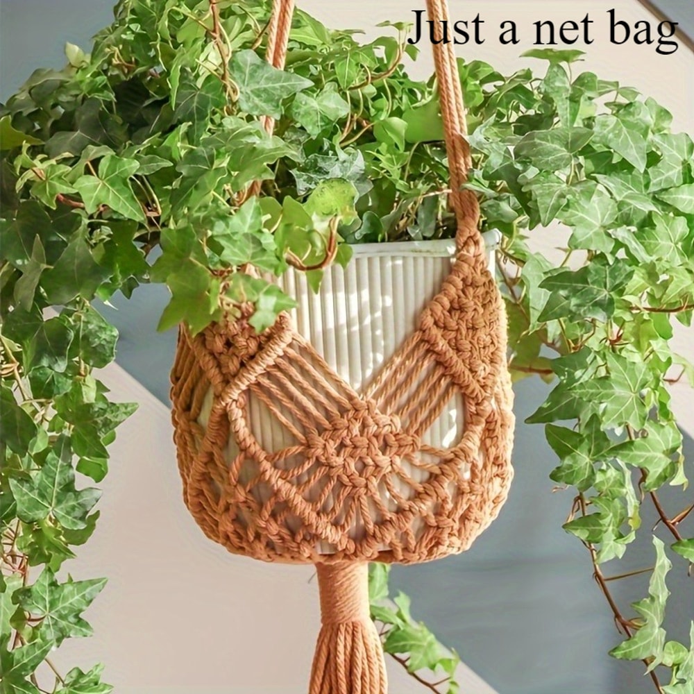 Boho Macrame Plant Hanger Cotton Rope Indoor Hanging Planter Basket 7