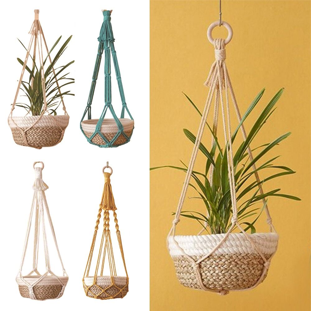 Handmade Macrame Plant Hanger for Indoor Decor Boho Hanging Planter Basket