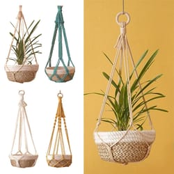 handmade macrame plant hanger for indoor decor boho hanging planter basket