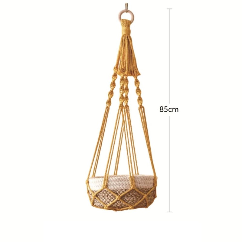 Handmade Macrame Plant Hanger for Indoor Decor Boho Hanging Planter Basket