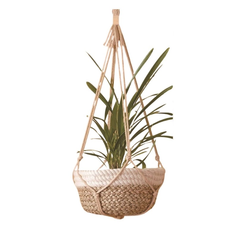 Handmade Macrame Plant Hanger for Indoor Decor Boho Hanging Planter Basket