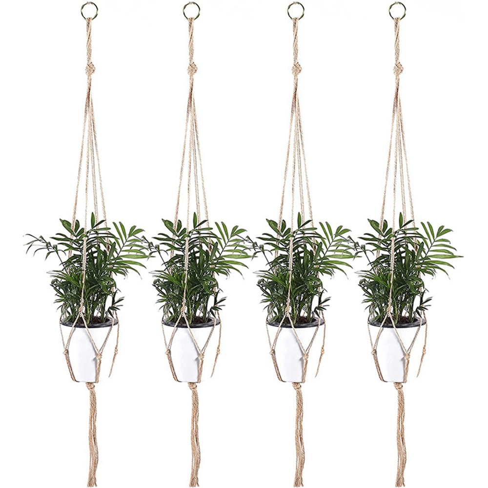 Boho Macrame Plant Hanger Hanging Basket For Indoor Outdoor Decor 4