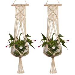 handmade macrame plant hanger for wall decor indoor outdoor boho hanging planter
