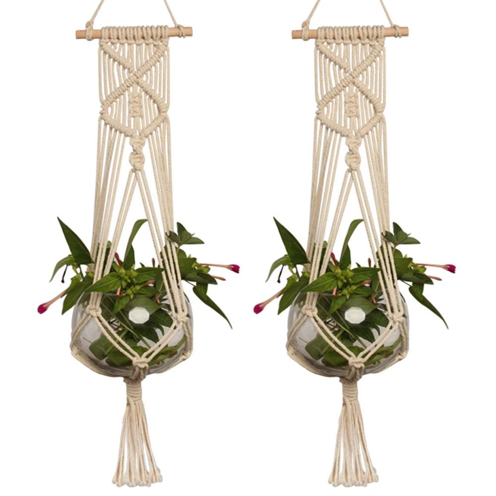 Handmade Macrame Plant Hanger For Wall Decor Indoor Outdoor Boho Hanging Planter 6