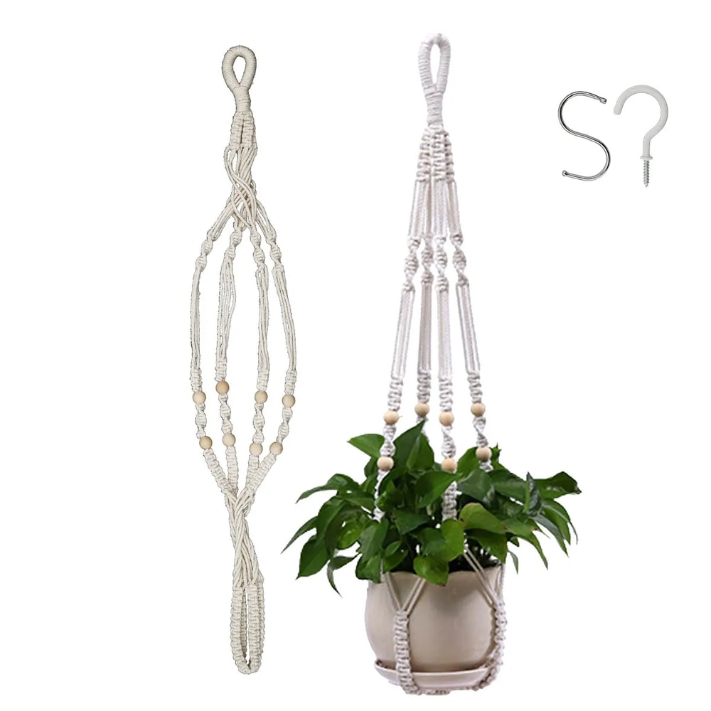 Handmade Macrame Plant Hanger Boho Indoor Outdoor Hanging Planter Basket