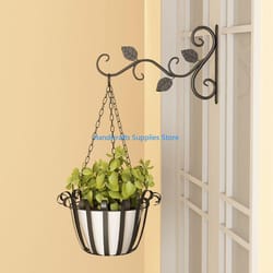 european iron wall plant hanger bracket for hanging planters and flower pots