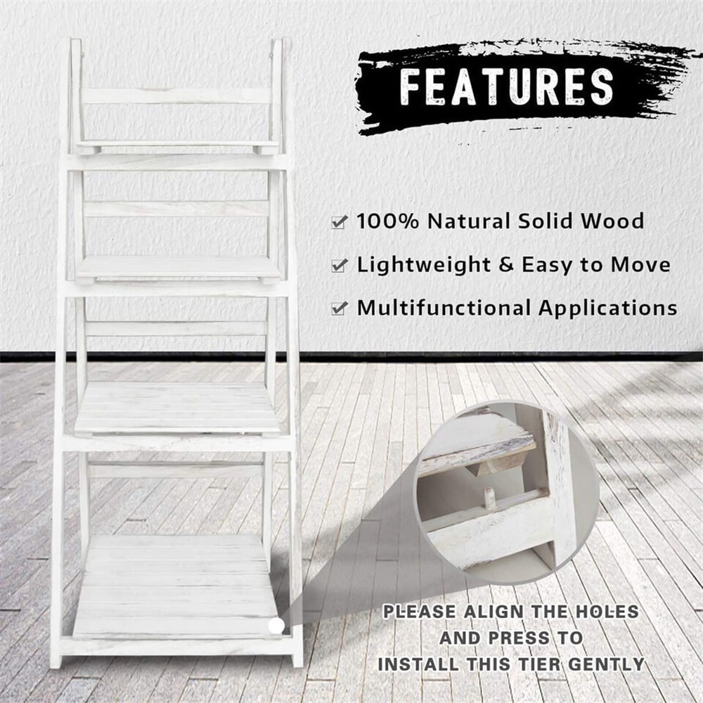 Tier Wooden Plant Stand Indoor Flower Display Shelf for Multiple Pots