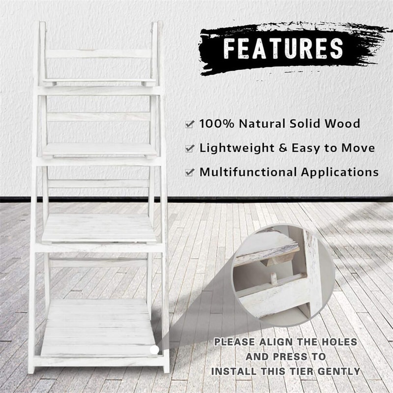 Tier Wooden Plant Stand Indoor Flower Display Shelf for Multiple Pots