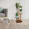 Rolling Wooden Plant Stand with Wheels Multi Tier Indoor Outdoor Plant Shelf