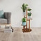 Rolling Wooden Plant Stand with Wheels Multi Tier Indoor Outdoor Plant Shelf