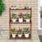 Tier Wooden Plant Stand Indoor Outdoor Space Saving Vertical Shelf