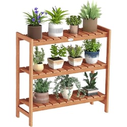 tier wooden plant stand indoor outdoor multi level plant shelf rack