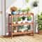 Tier Wooden Plant Stand Indoor Outdoor Multi Level Plant Shelf Rack