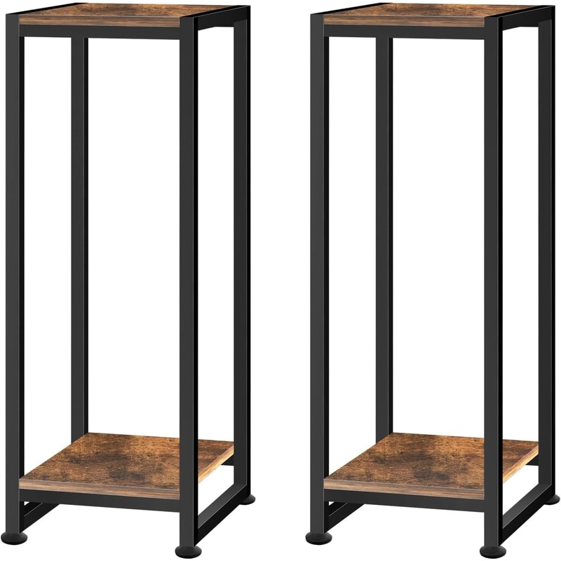 Tall Wooden Plant Stands Set of Heavy Duty Indoor Outdoor Pedestal Planter Stand
