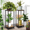 Tall Wooden Plant Stands Set of Heavy Duty Indoor Outdoor Pedestal Planter Stand