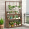 Heavy Duty Wooden Plant Stand Indoor Outdoor Multi Tier Hanging Planter Shelf