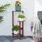 Tier Bamboo Corner Plant Stand Indoor Flower Shelf Space Saving Display Rack
