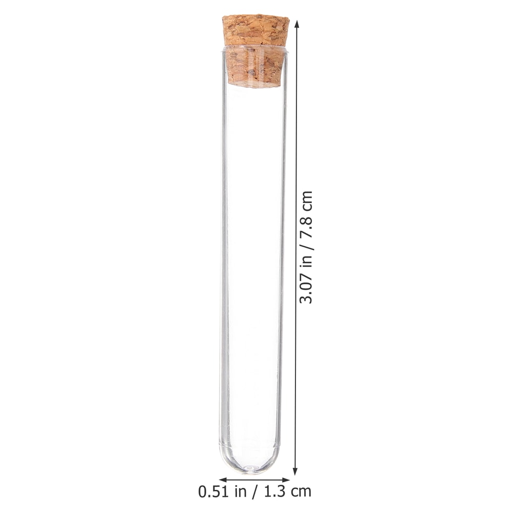 Clear Plastic Test Tubes with Cork for Crafts, Storage & Mini Terrarium Displays